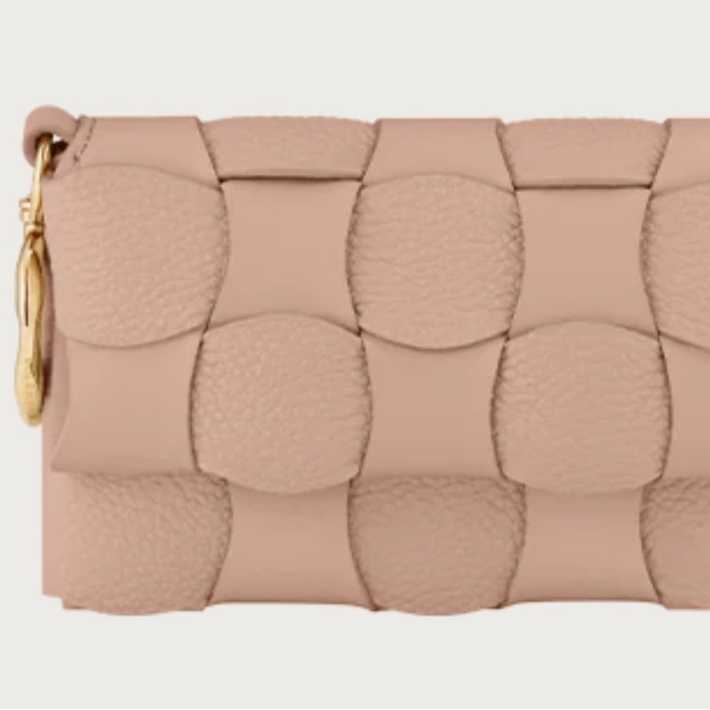 Polene Pink Quilted Wallet with Gold Tassel